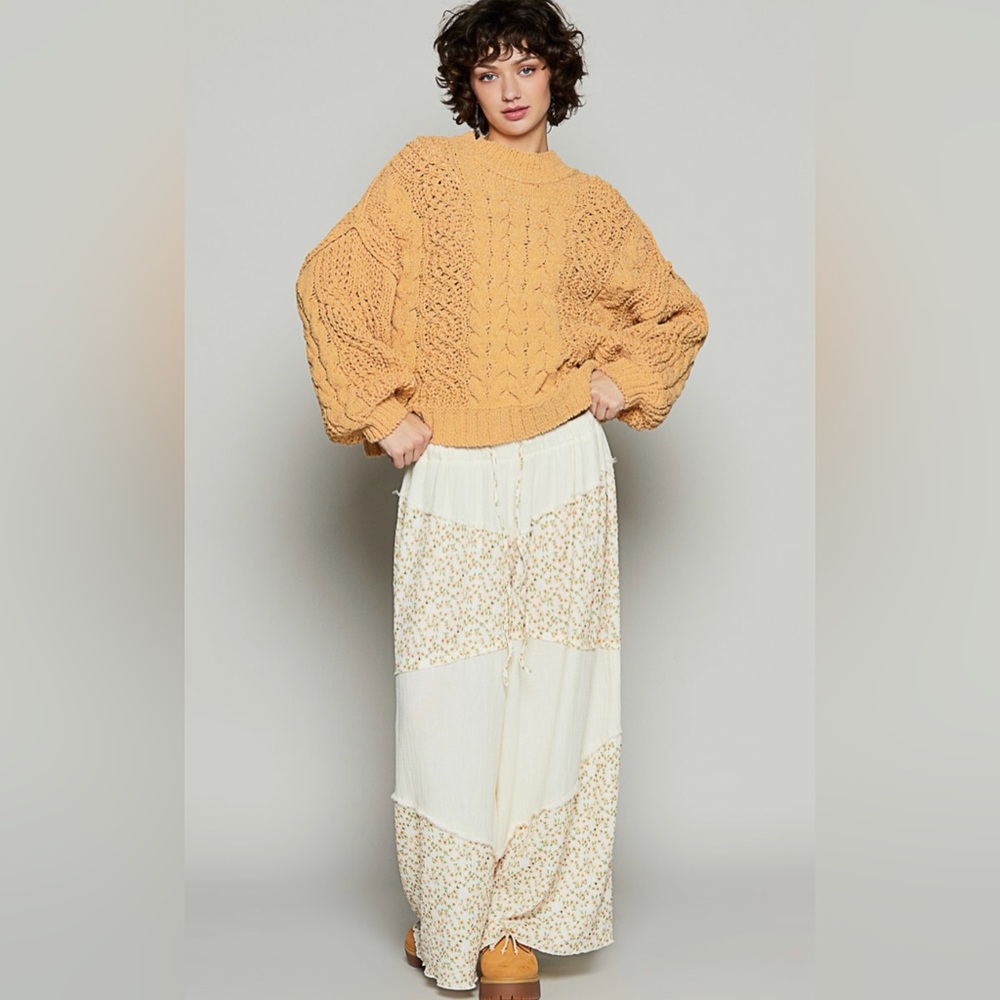 NEW! POL Cozy Cable Knit Sweater in Mustard - Picture 5 of 8